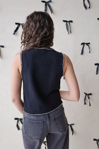 Crystal Beaded Knit Vest