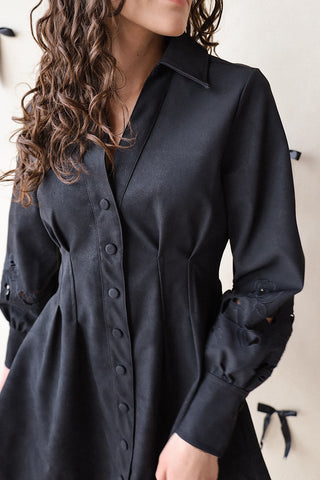 Laser-Cut Floral Sleeve LBD