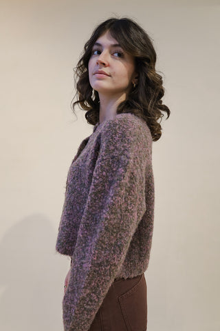 Textured Fuzzy Knit Cardigan