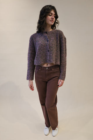 Textured Fuzzy Knit Cardigan