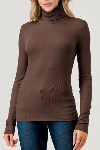 Ribbed Long Sleeve Turtleneck