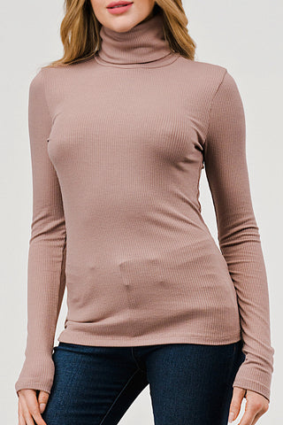 Ribbed Long Sleeve Turtleneck