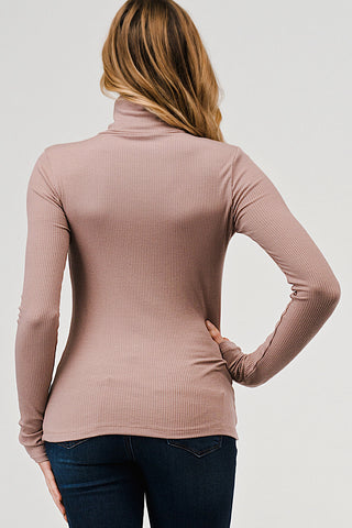 Ribbed Long Sleeve Turtleneck