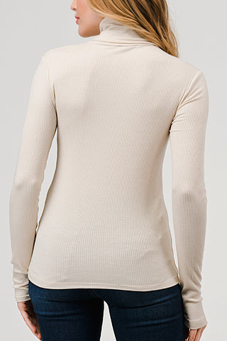 Ribbed Long Sleeve Turtleneck