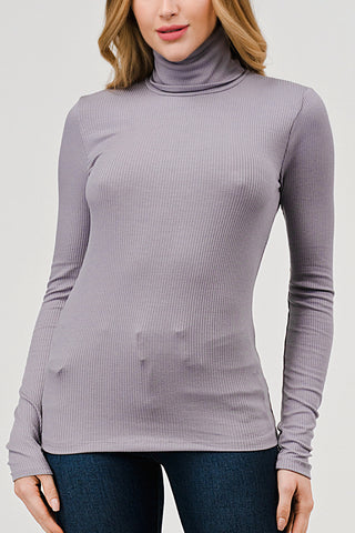 Ribbed Long Sleeve Turtleneck