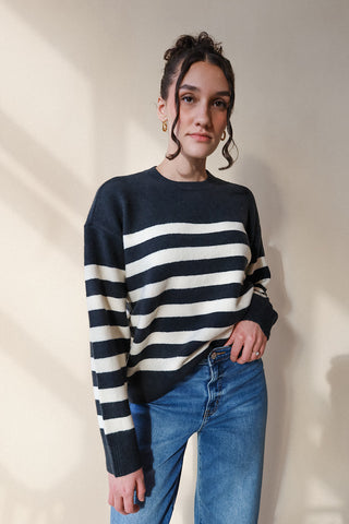 Striped Classic Crew Sweater