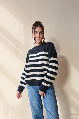 Striped Classic Crew Sweater