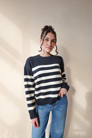 Striped Classic Crew Sweater