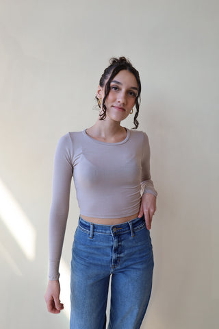 Ribbed Long Sleeve Crop Top