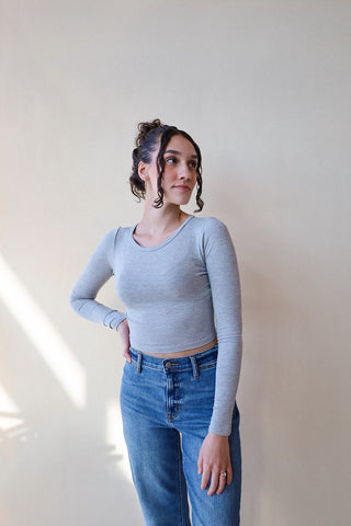 Ribbed Long Sleeve Crop Top