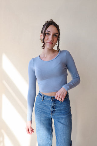 Ribbed Long Sleeve Crop Top