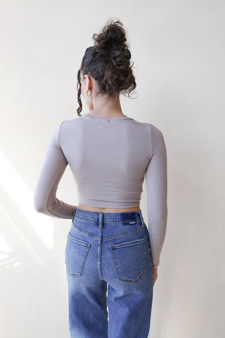Ribbed Long Sleeve Crop Top