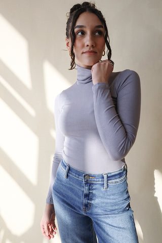 Ribbed Long Sleeve Turtleneck