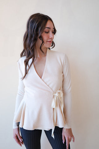 Peplum Wrap Soft Blouse