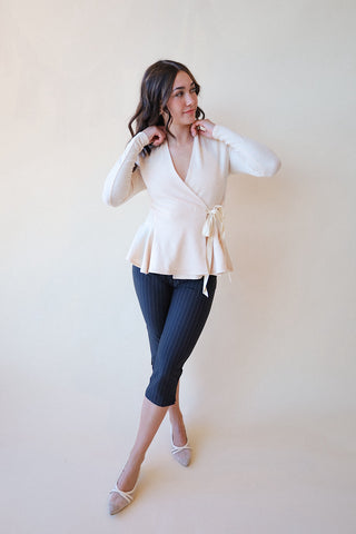 Peplum Wrap Soft Blouse