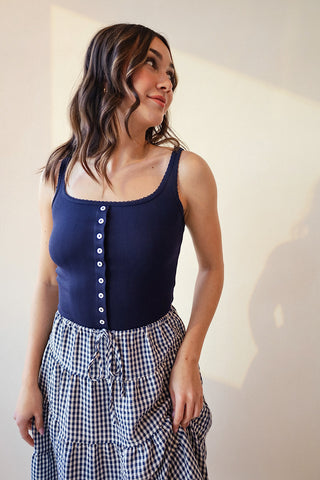 Gingham Tiered Puff Skirt