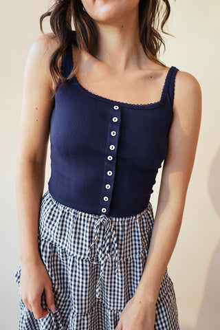 Pointelle Lace Trim Cami