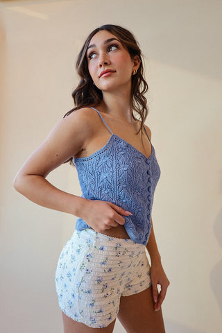 Floral Ruffle Mini Short