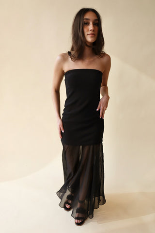 Strapless Maxi Sheer Dress