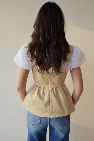 Mixed Media Peplum Top