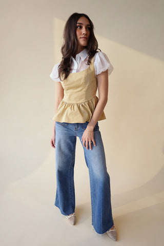 Mixed Media Peplum Top