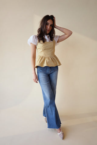 Mixed Media Peplum Top