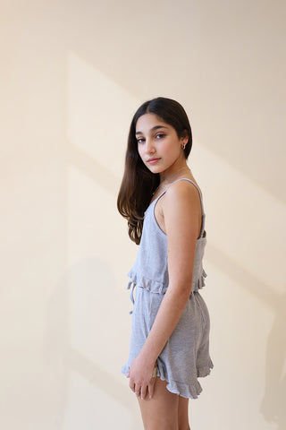 YOUTH Ruffle Ribbed PJ Set