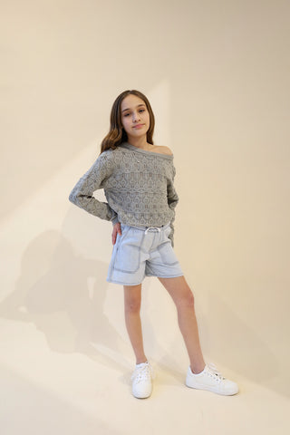 YOUTH Drawstring Faded Short