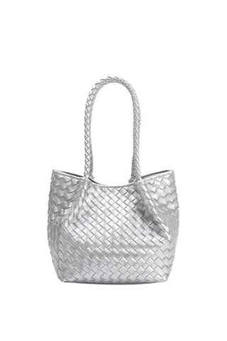 Recycled Woven Silver Bag