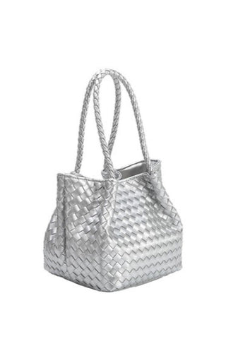 Recycled Woven Silver Bag