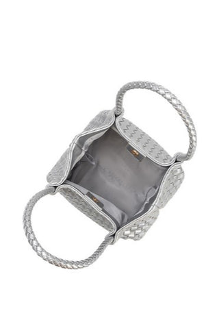 Recycled Woven Silver Bag