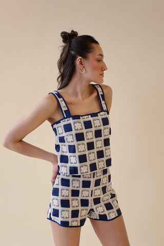 Color Block Crochet Tank