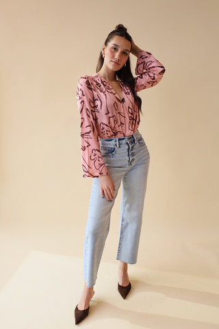 Satin Floral Bodysuit