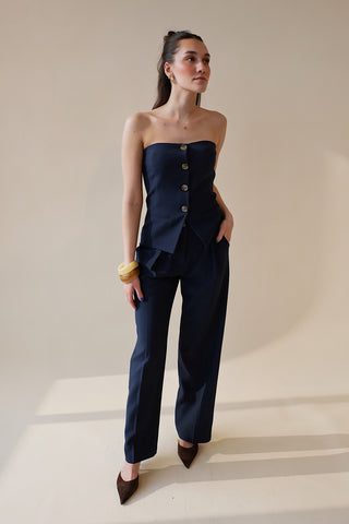 Wide Leg Pleated Trouser