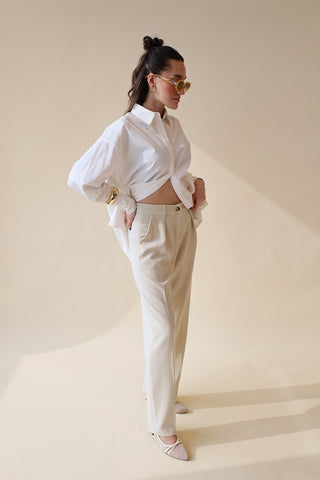 Wide Leg Pleated Trouser