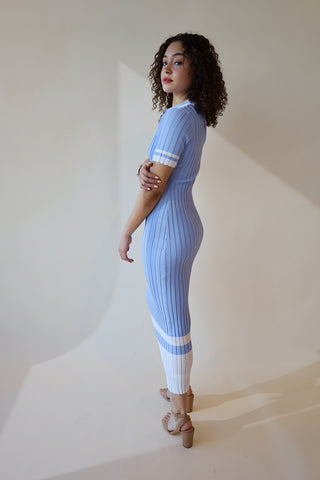 Rib Collar Bodycon Dress