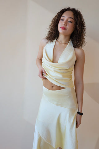 Refined Satin Halter Top
