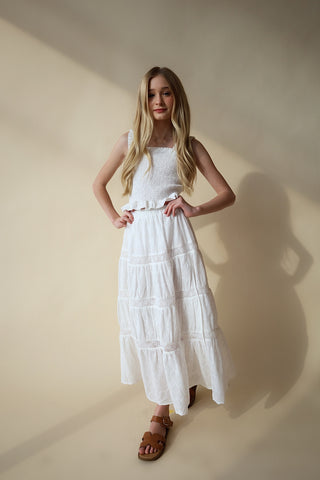 YOUTH White Smocked Tank