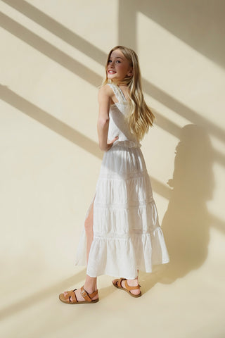 YOUTH White Smocked Tank