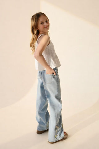 YOUTH Embroidered Floral Jean