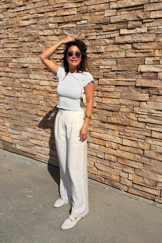 Ivory Wide Leg Trouser