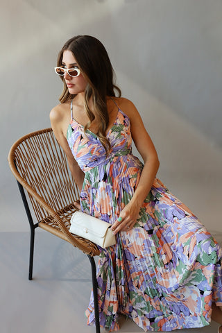 Plisse Pleated Getaway Dress