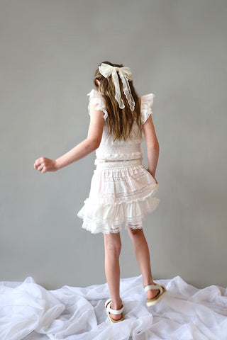 YOUTH White Ruffle Mini Skirt