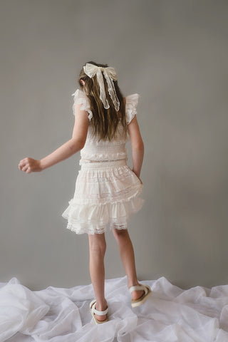 YOUTH White Ruffle & Lace Top