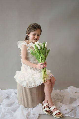 YOUTH White Ruffle & Lace Top