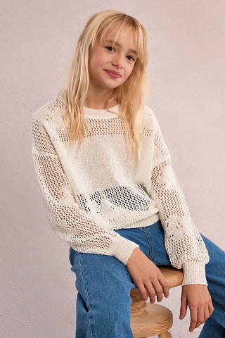 YOUTH Sheer Panel Sweater