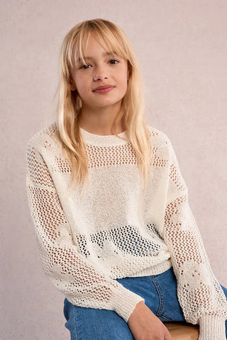 YOUTH Sheer Panel Sweater
