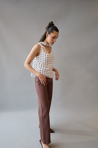 Vintage Polka-Dot Scarf Top