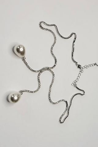 Lariat Vegan Pearl Necklace