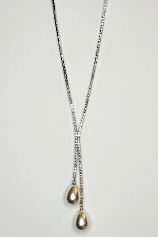Lariat Vegan Pearl Necklace